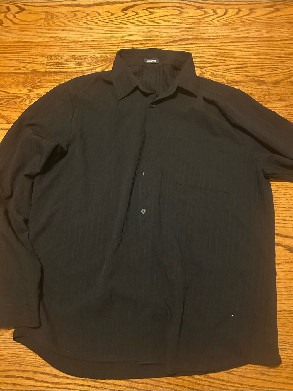 Men's Black Button-Down Dress Shirt